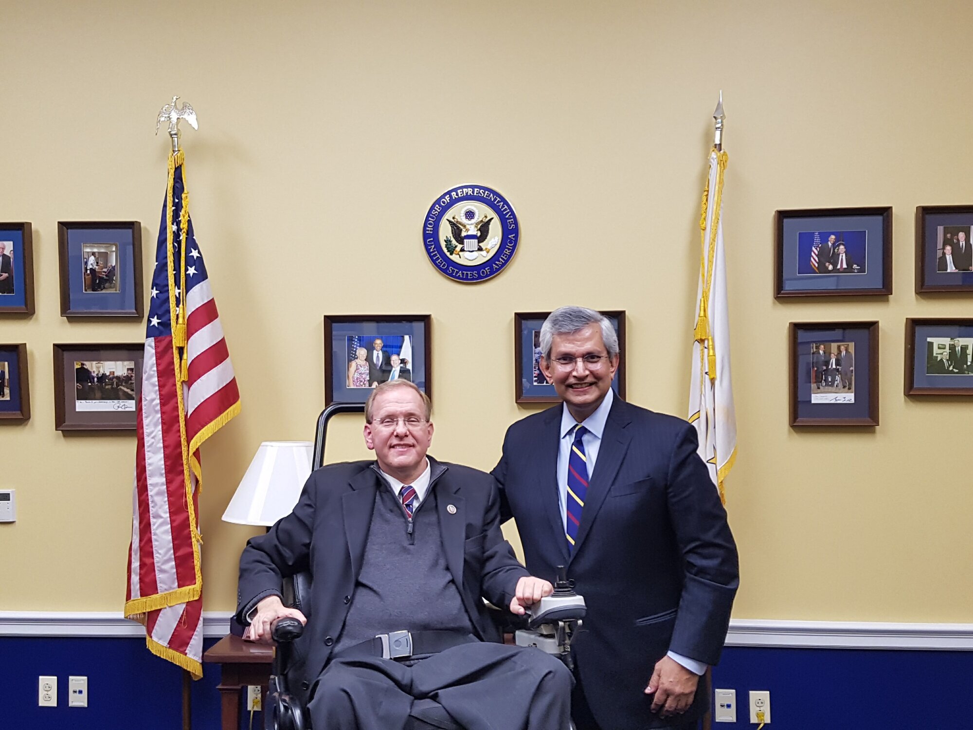 With Representative Langevin at his office in the House of Congress.