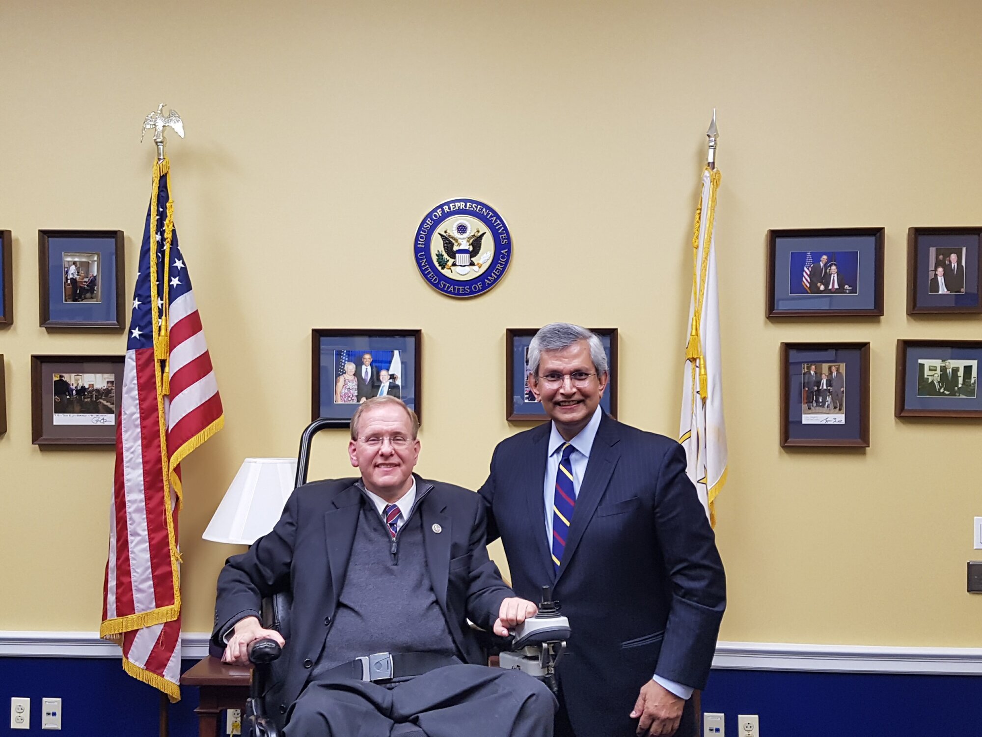 With Representative Langevin at his office in the House of Congress.