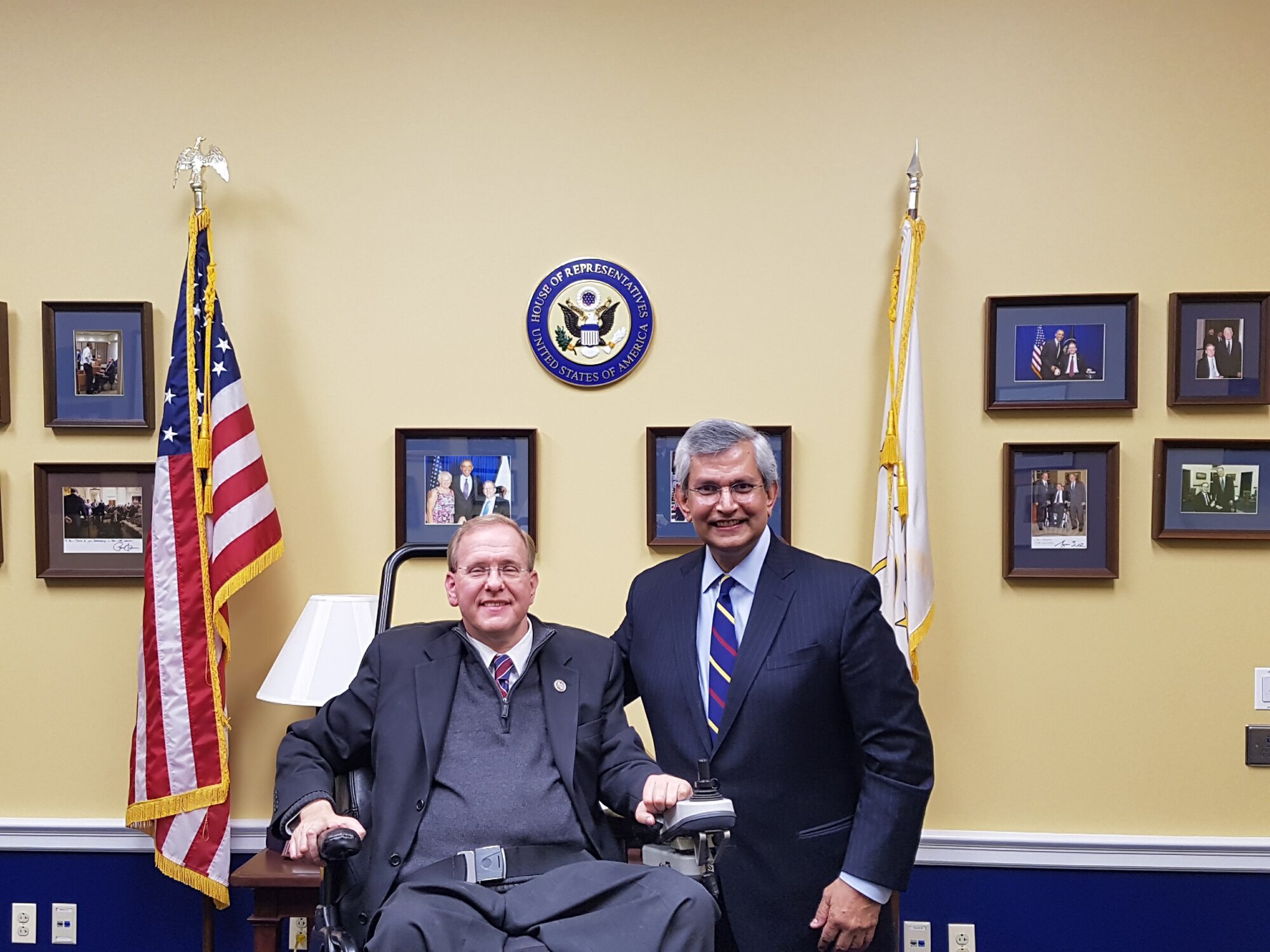 With Representative Langevin at his office in the House of Congress.