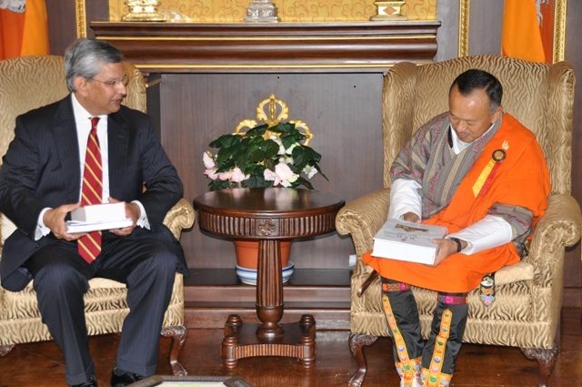 Prof. Prajapati Trivedi with the Prime Minister of Bhutan, Jigme Thinley