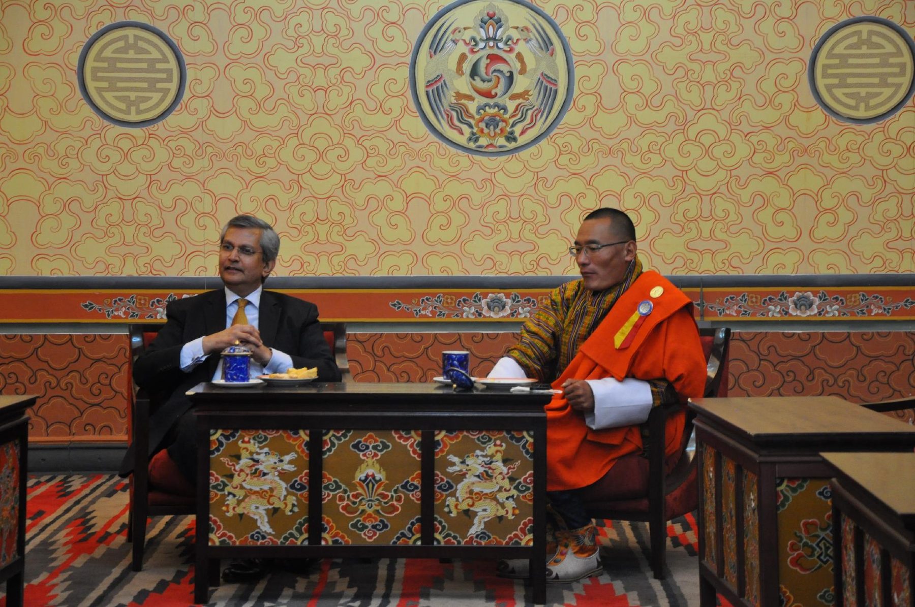 Prof. Prajapati Trivedi with the Prime Minister of Bhutan, Tshering Tobgay