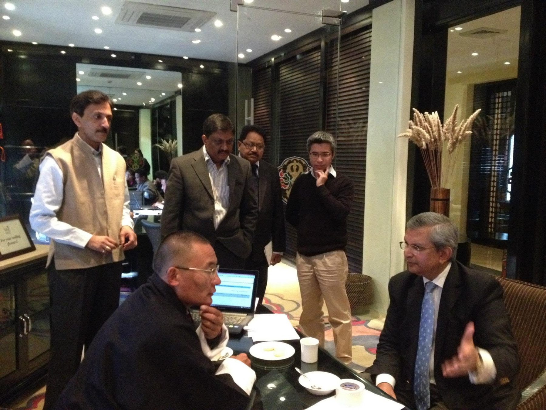 Prof. Prajapati Trivedi with the Prime Minister of Bhutan, Tshering Tobgay