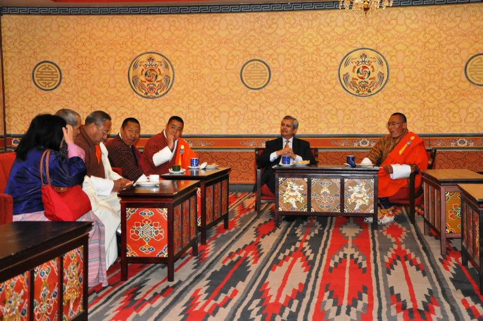 With the Bhutanese delegation between sessions
