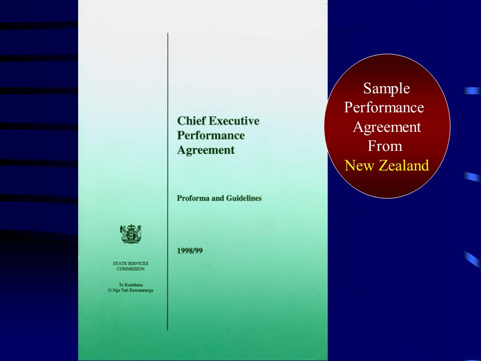 Chief Executive Performance Agreement New Zealand