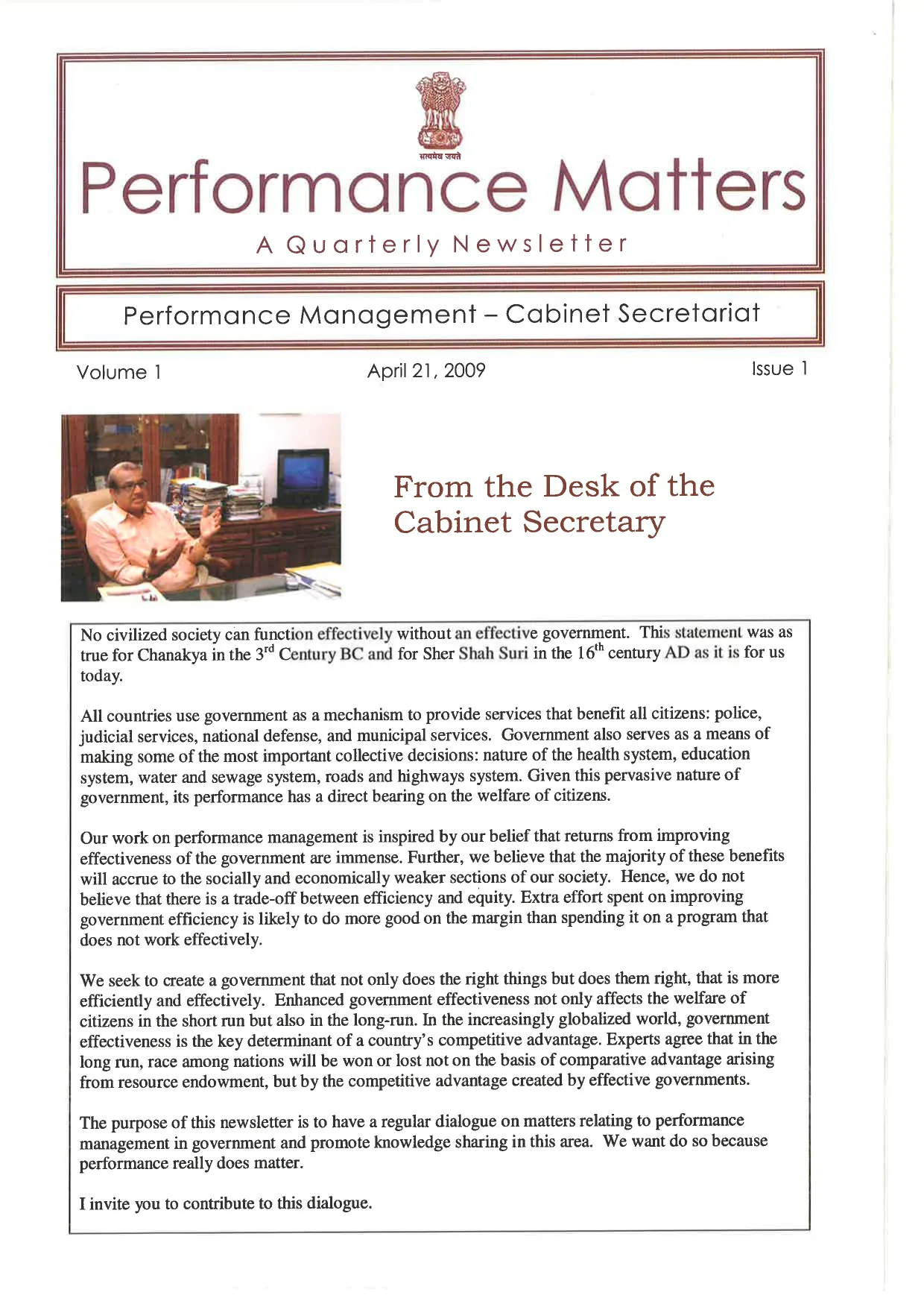 Performance Matters — April 2009 issue cover