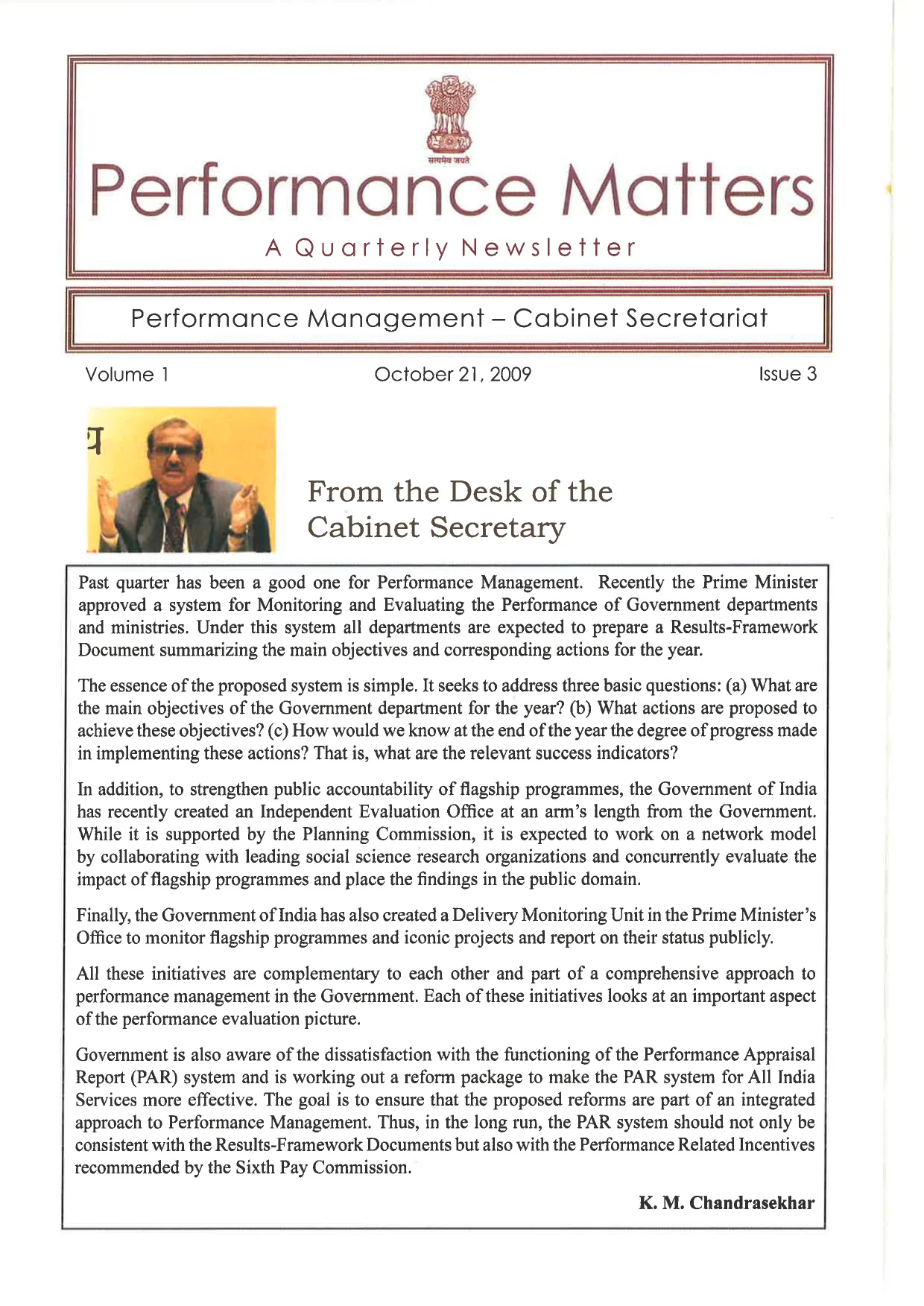 Performance Matters — October 2009 issue cover