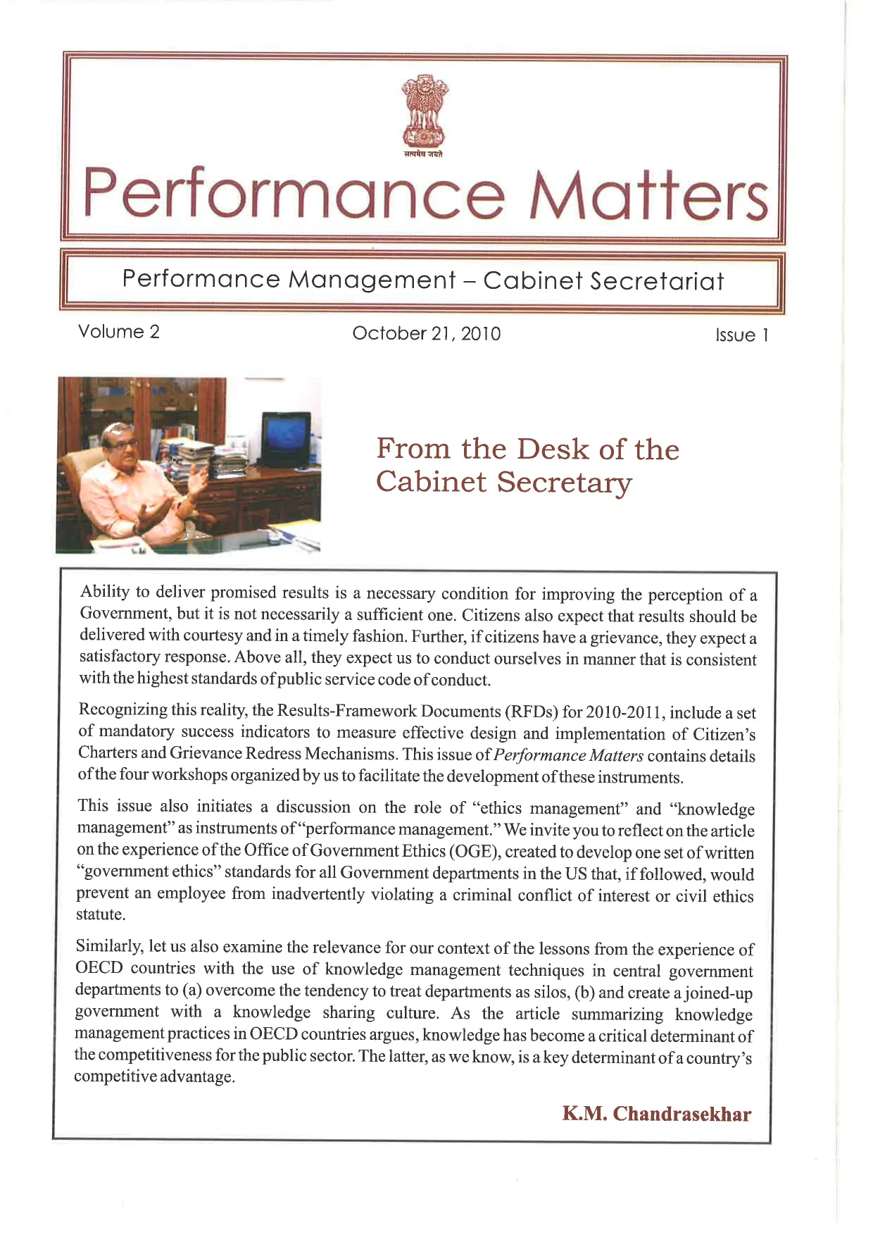Performance Matters — October 2010 issue cover