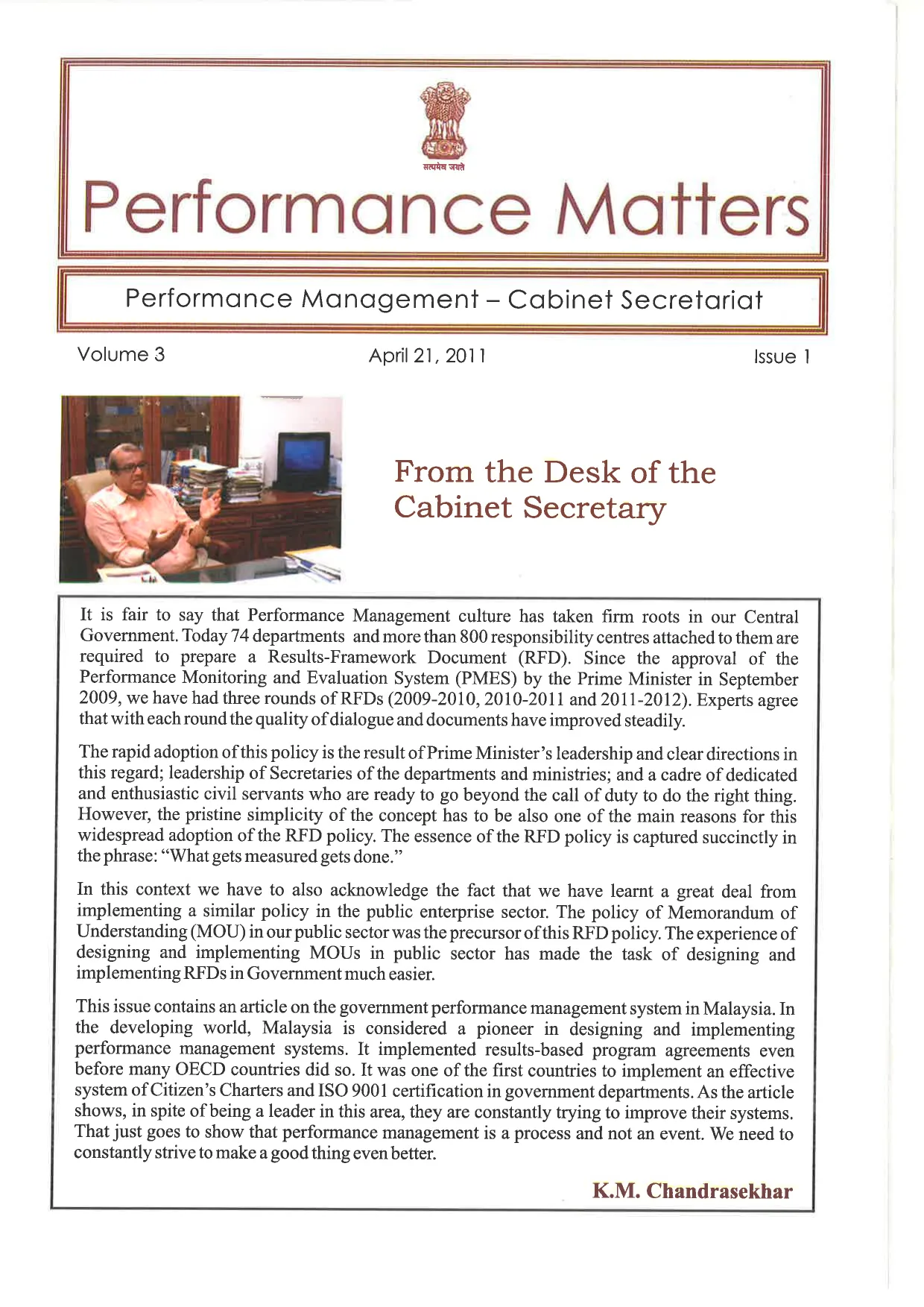 Performance Matters — April 2011 issue cover