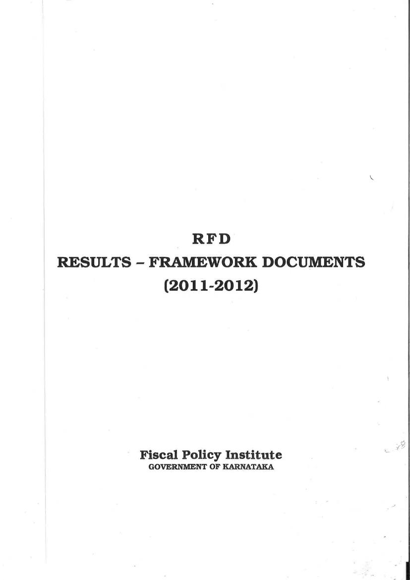 Cover page: Results-Framework Document, Fiscal Policy Institute, Government of Karnataka